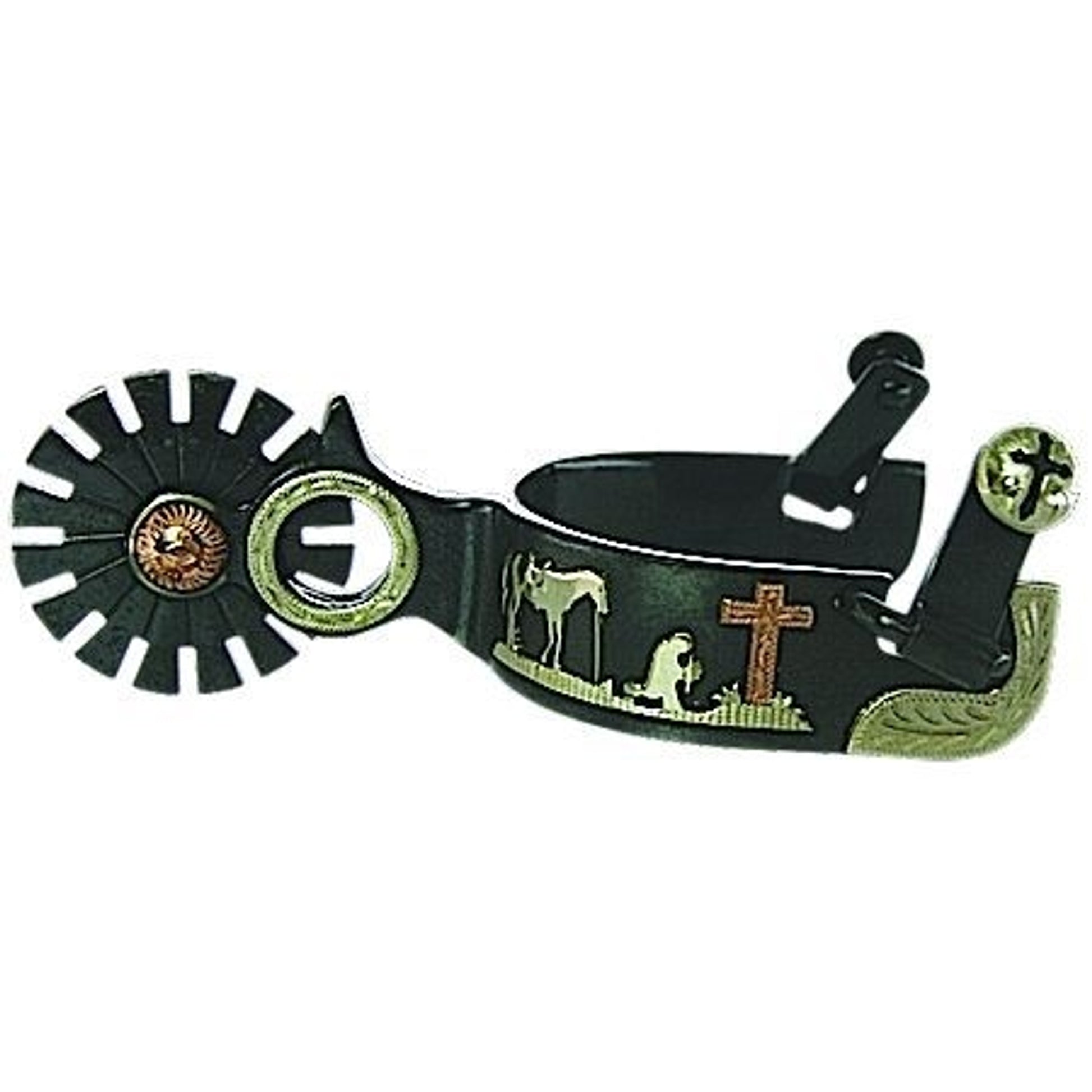 Western BS Praying Cowboy 16pt Mens Spurs– StateLineTack