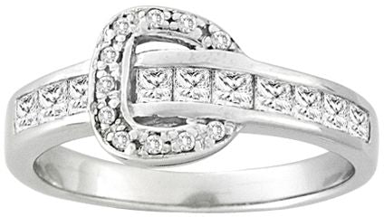 Kelly Herd 14K White Gold Diamond Buckle Ring
