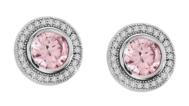 Kelly Herd Pink Round Earrings