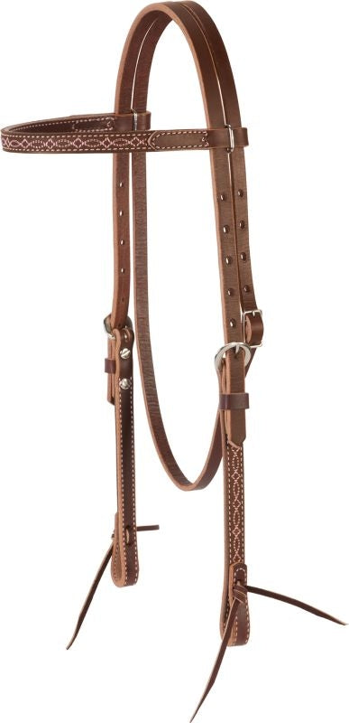 Weaver Boot Stitch Pink Browband Headstall
