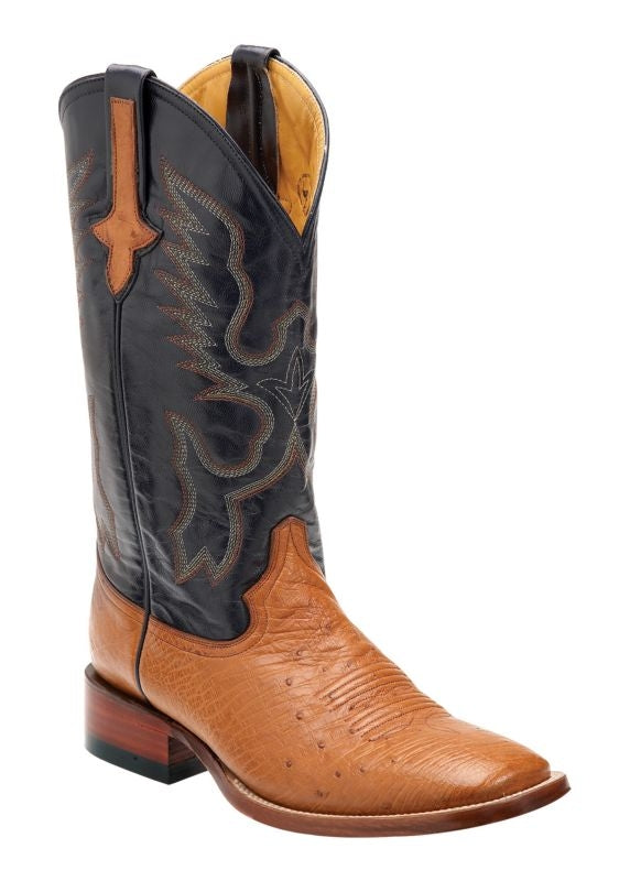 Ferrini Mens Smooth Ostrich Sq Navy Boots