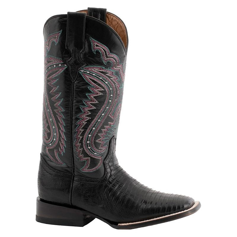 Ferrini Ladies Teju Lizard Sq Toe Boots