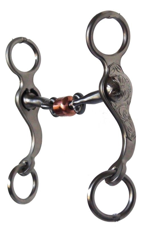 Western SantaFe WildFlowr Rollr DogBone Snaffl Bit