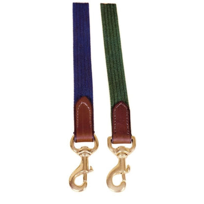 Tory 7 Cotton Web Lead With Leather Ends 7FT Bk/Gry