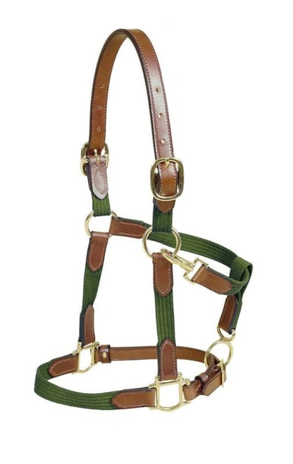 Tory 7 Cotton Web Lead With Leather Ends 7FT Bk/Gry