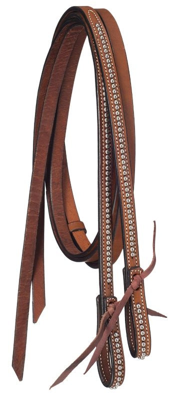 Silver Royal Dot Accent Engraved Slvr Split Reins