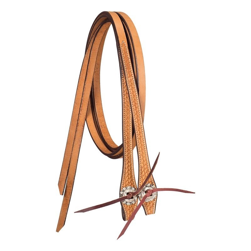 Silver Royal Basket Tooled Split Reins