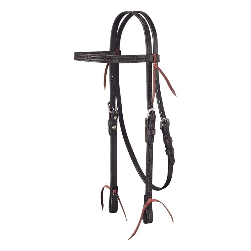 Silver Royal Barbwire Browband Headstall
