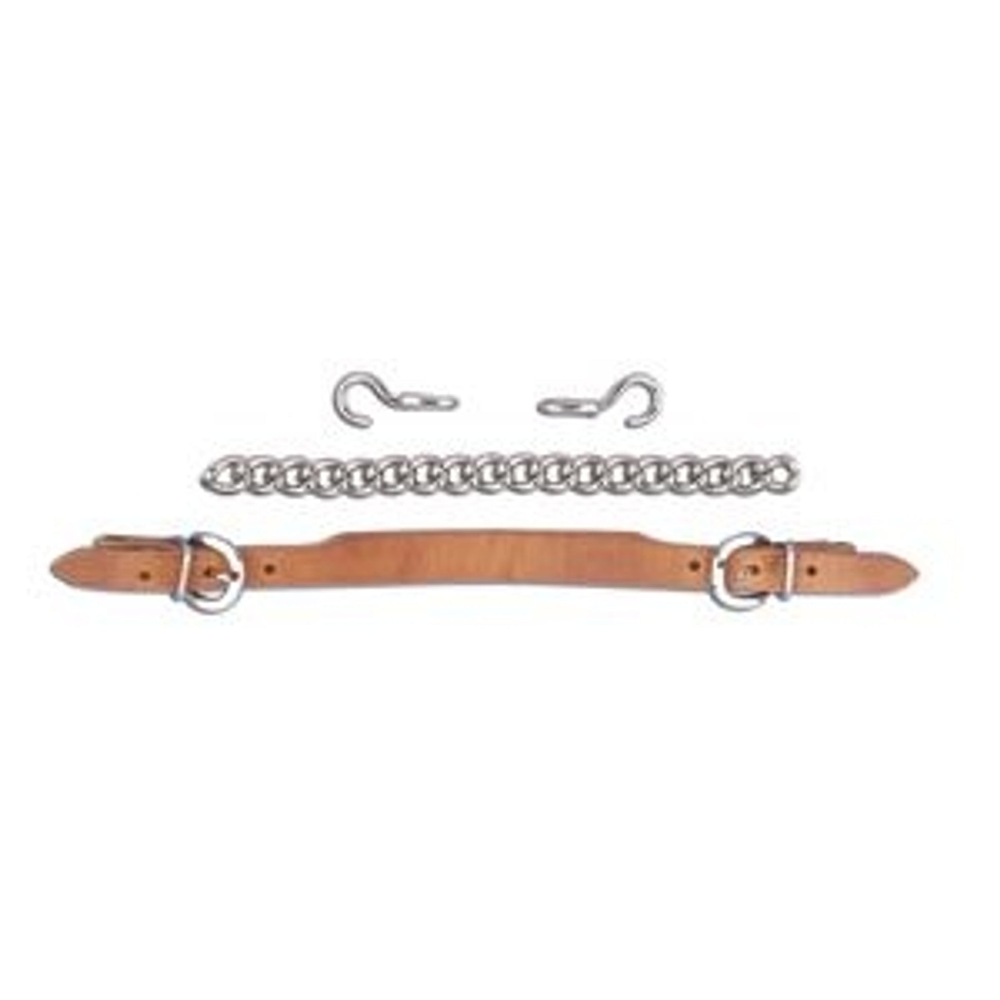 Myler Leather Noseband with Hooks and Curb Chain