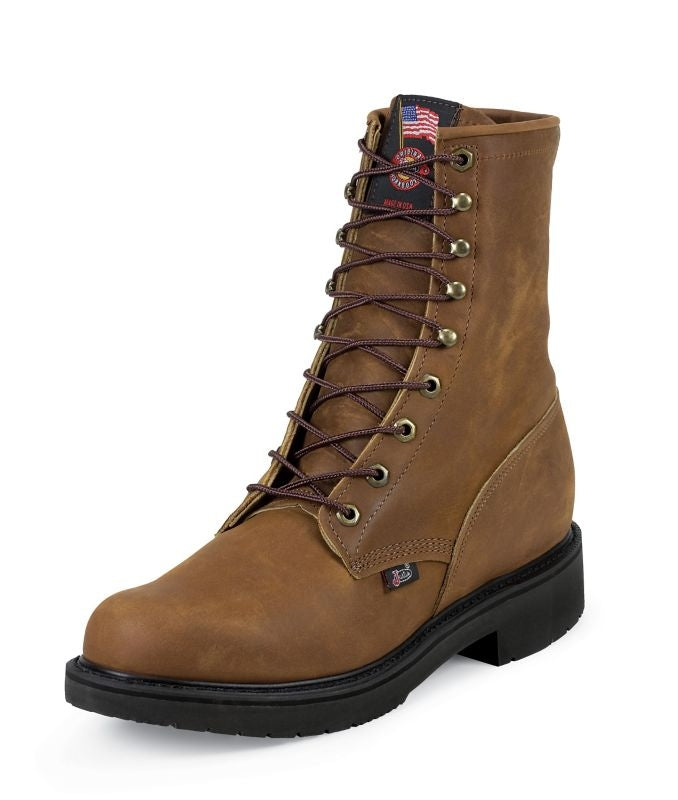 Justin Mens Steel Dbl Cmfrt Lacer Work Boots