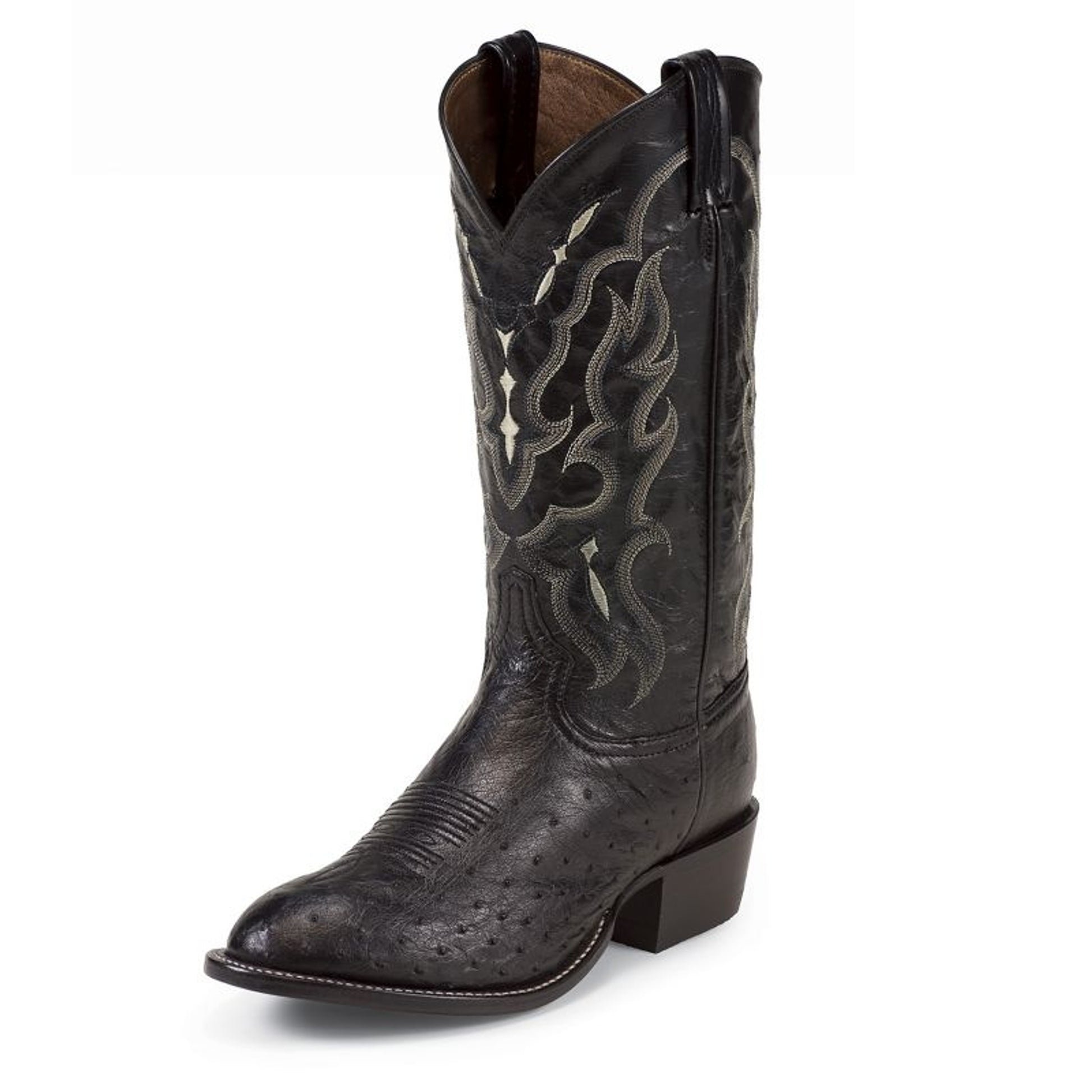 Tony Lama Mens Rnd Blk Smooth Ostrich Boots– StateLineTack