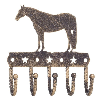 Tough1 Key Rack with Equine Motif Gold Quarterhorse