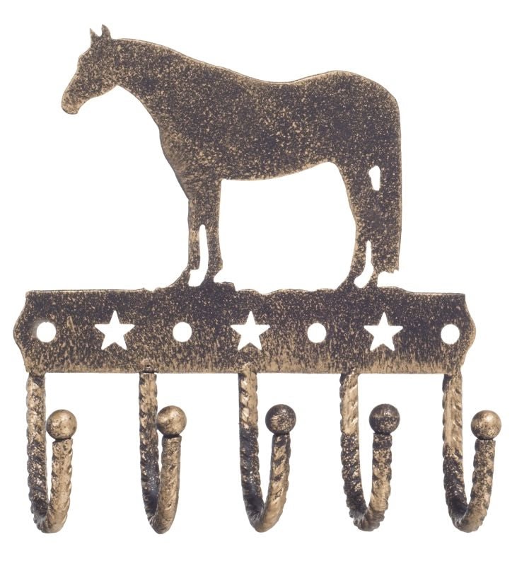 Tough1 Key Rack with Equine Motif Gold Quarterhorse