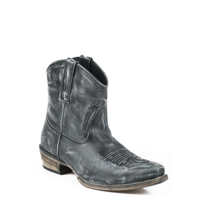 Roper Ladies Snip Toe Short Leather Brn Boots