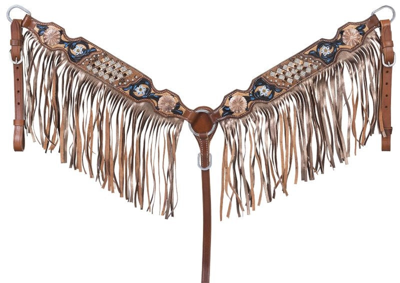 Silver Royal Savannah Breast Collar with Fringe