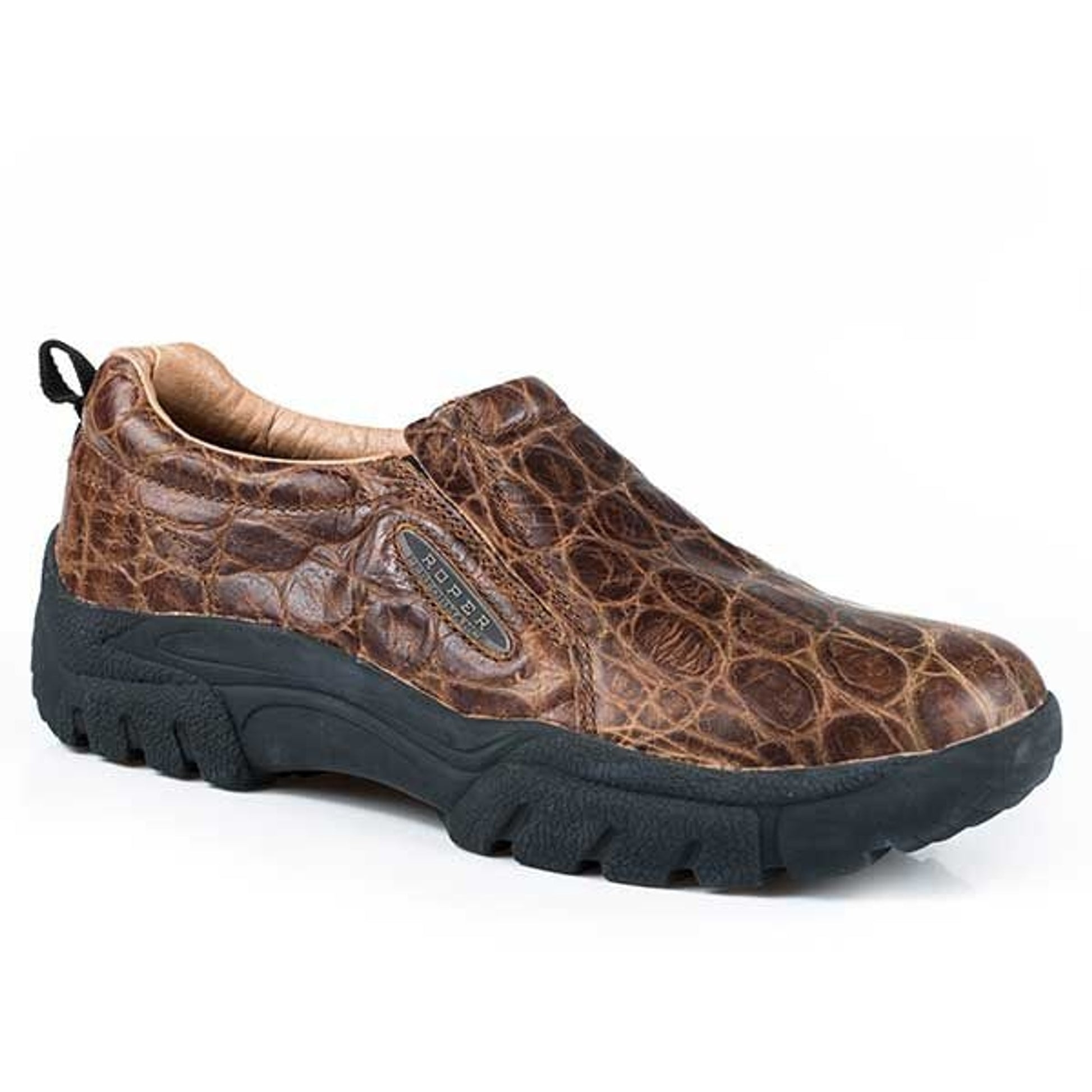 Roper Mens Old Croc Faux Tortoise Brown Shoes