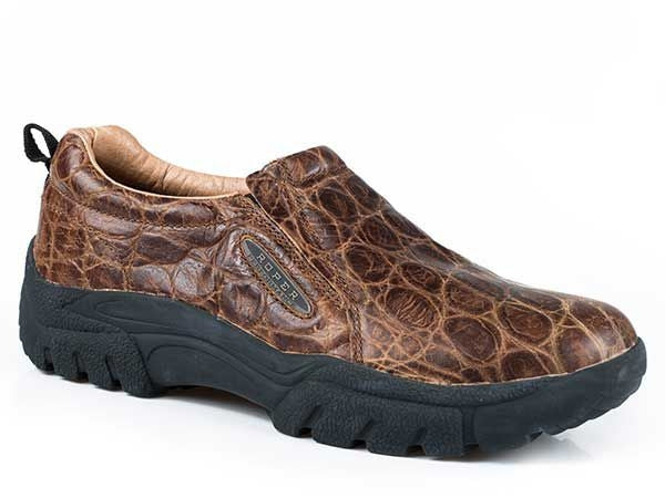 Roper Mens Old Croc Faux Tortoise Brown Shoes