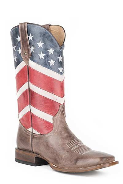 Roper Mens Waving The Red White Blue Boots