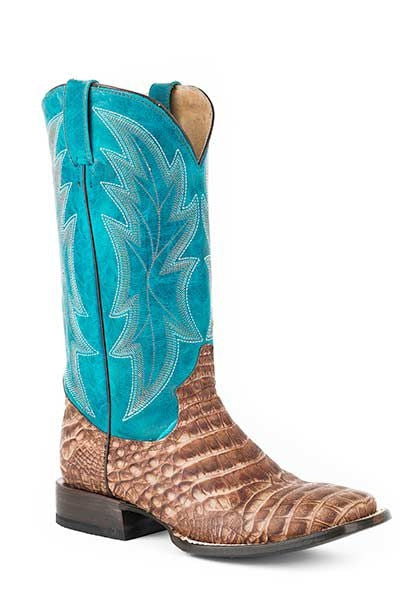 Roper Mens Alligator Square Toe Blue Boots