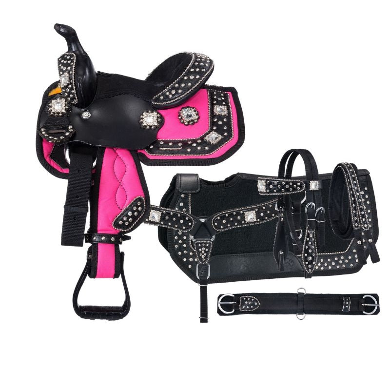 Tough1 Crystal Concho 5-Piece Pony Saddle Package