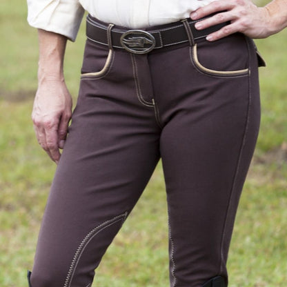 Huntley Ladies Brown Knee Patch Riding Pant