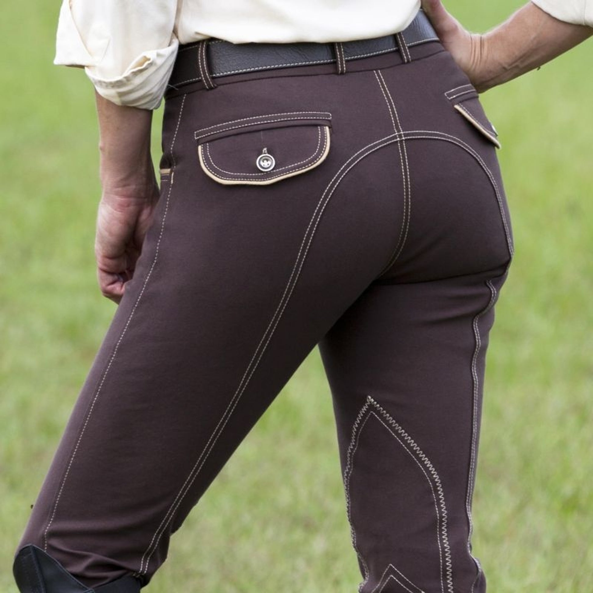 Huntley Ladies Brown Knee Patch Riding Pant
