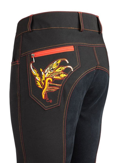 Huntley Ladies Black Knee Patch Riding Pant