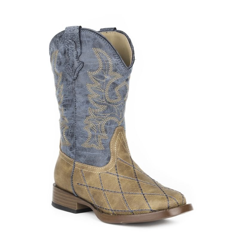 Roper Childs Cross Cut Sq Toe Boots