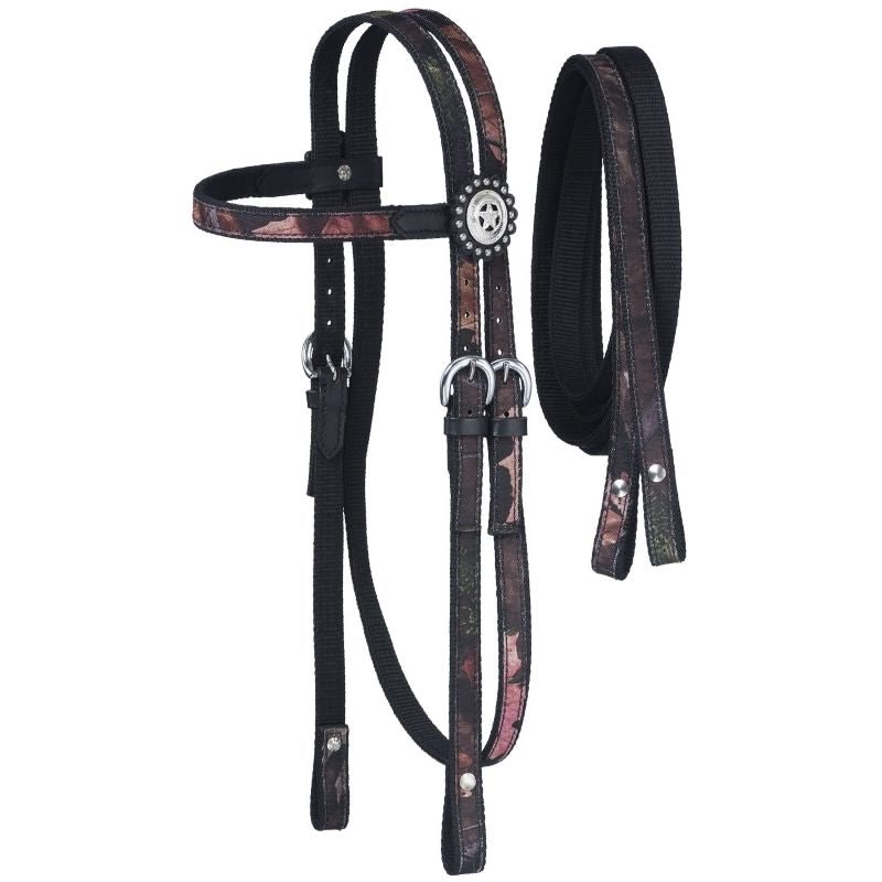 Tough1 Eclipse Fun Print Headstall with Reins