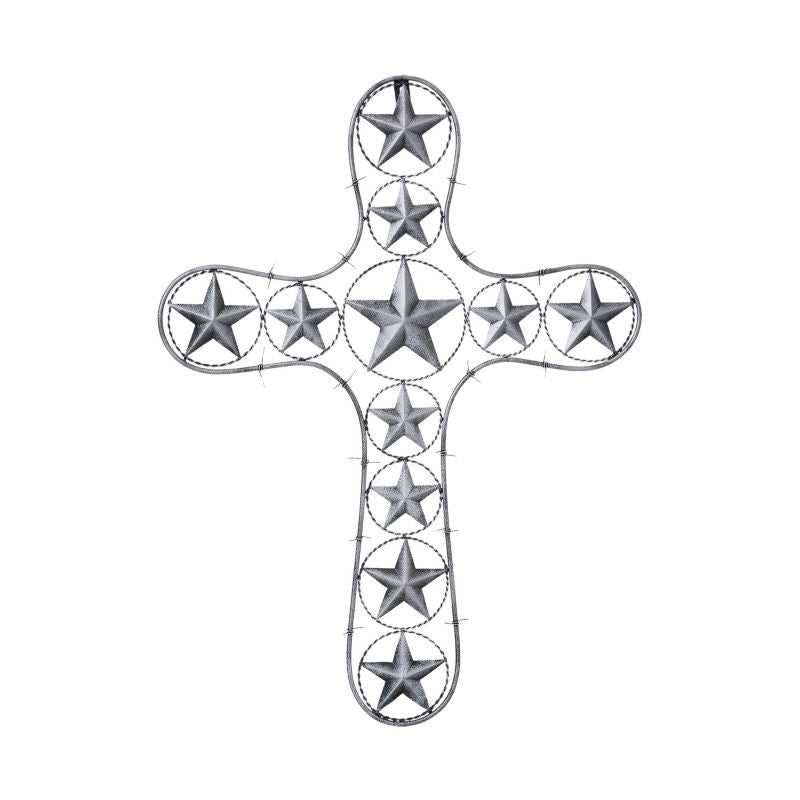 Decorative Cross with Stars & Barbwire