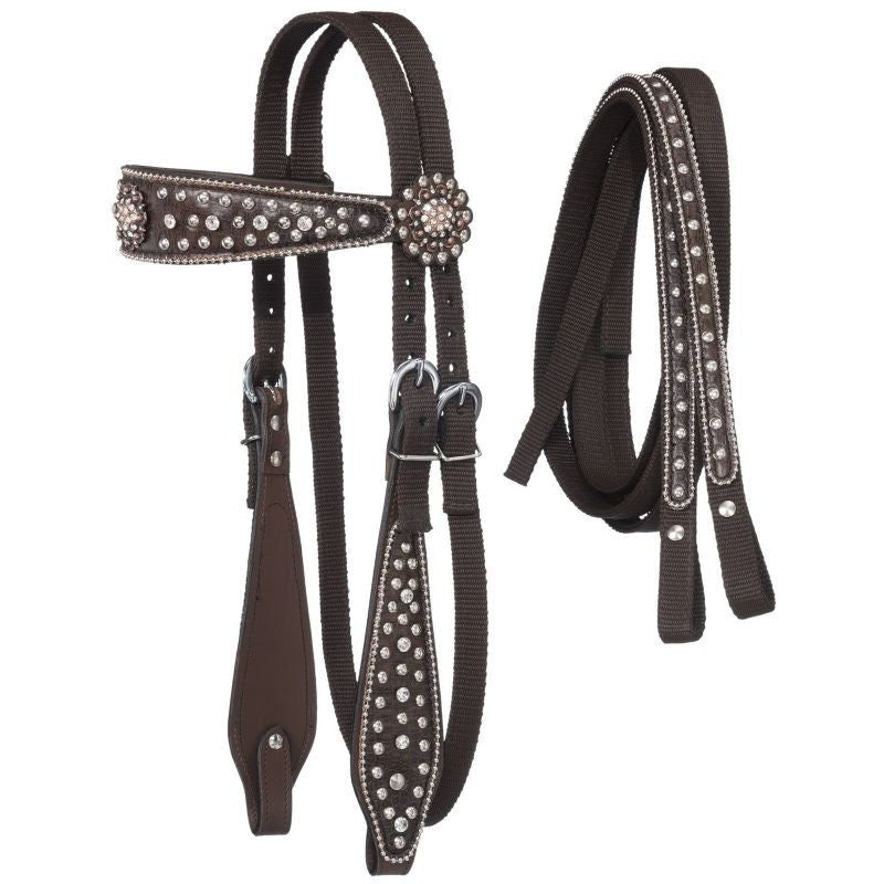 Tough1 Eclipse Starlight Copper Headstall with Reins