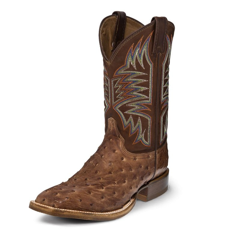 Justin Mens Exotic CPX Square Toe Tan Boots