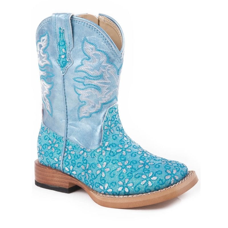 Roper Infant Glitter Print Square Toe Boots