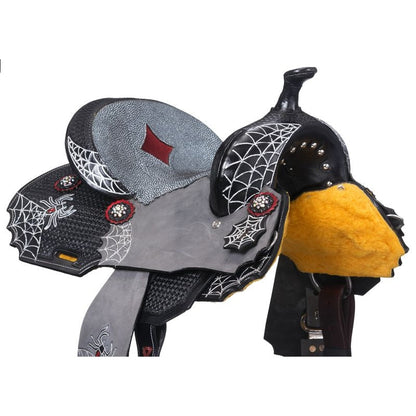 Silver Royal Black Widow Mini Barrel Saddle