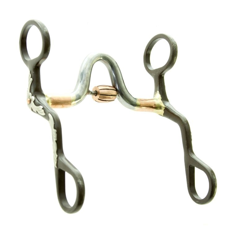 Brown Medium Port with Copper Roller Sweet Iron Bit
