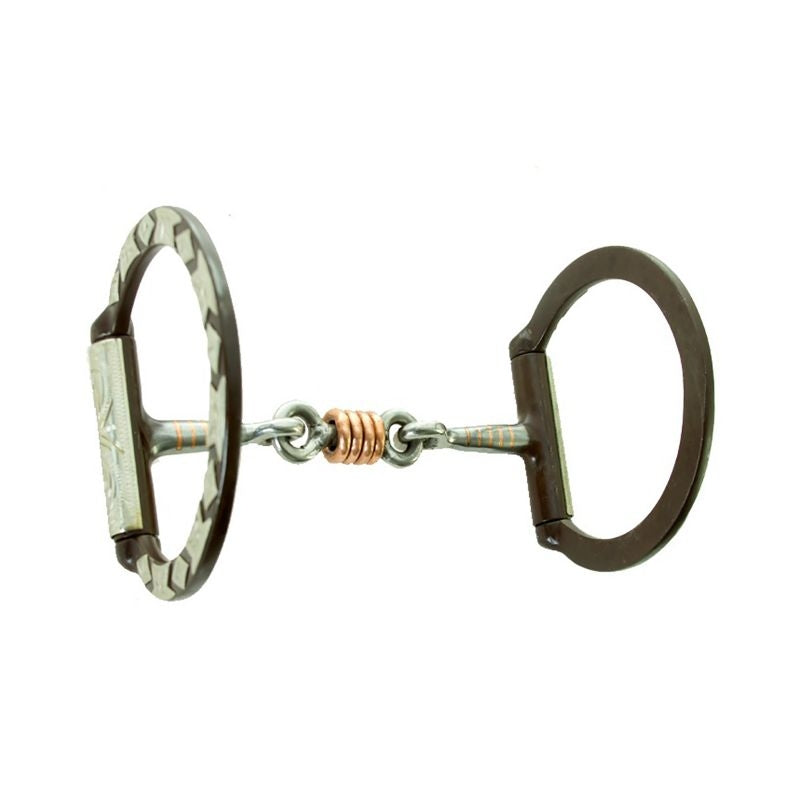 Brown Dog Bone Mouth with Copper Rings Bit