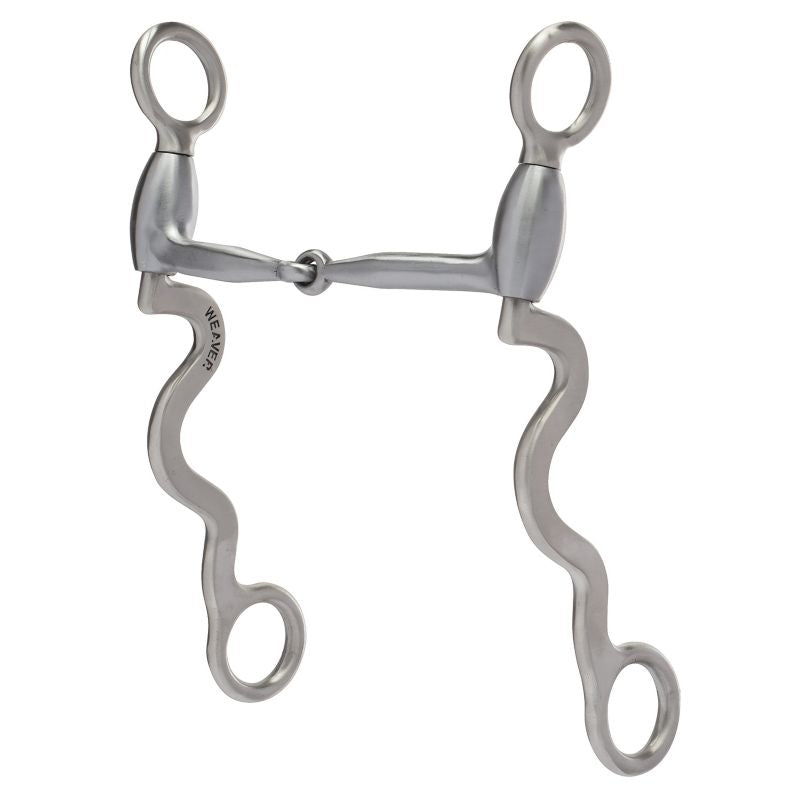 Weaver Stainless Steel L-Shank 2pc Snaffle Bit
