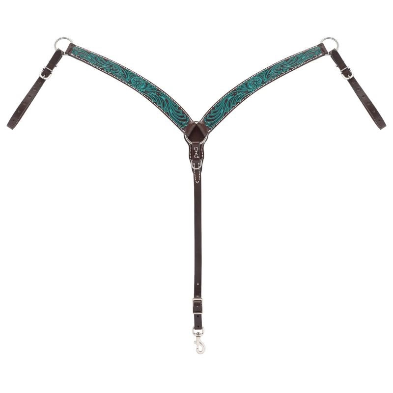 Weaver Turq Cross Carved Turq Flower Breast Collar