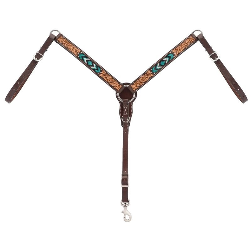 Weaver Turq Cross Turqu Bead Pony Breast Collar
