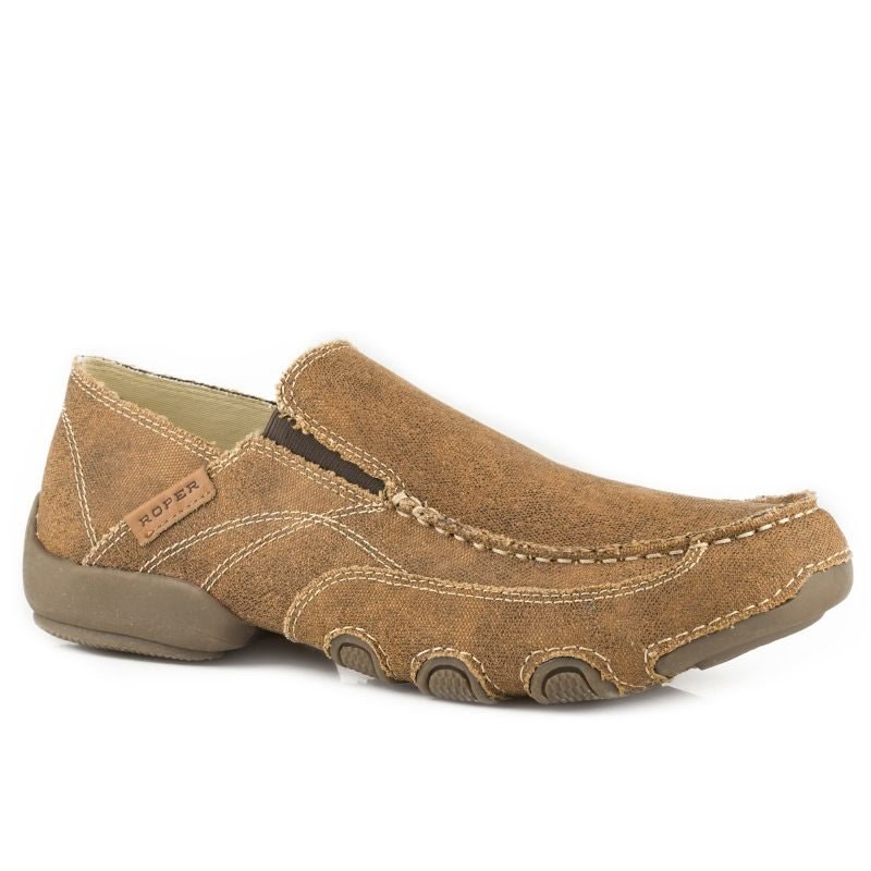 Roper Mens Dougie Tan Canvas Casual Shoes
