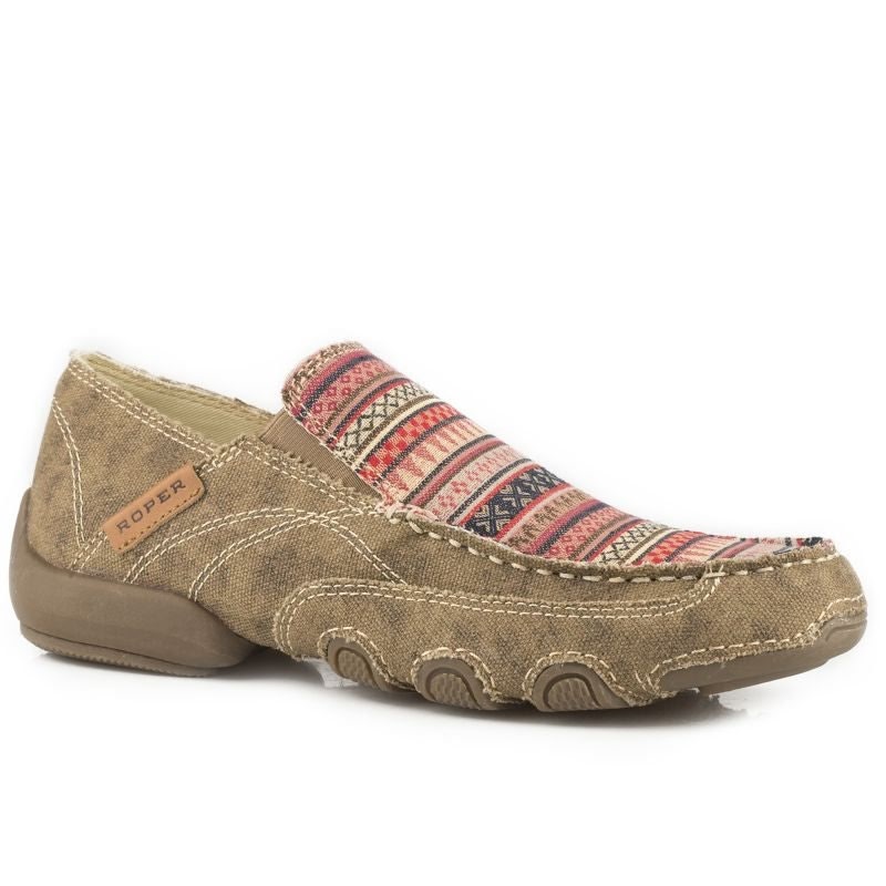 Roper Ladies Daisy Tan/Multi Driving Mocs