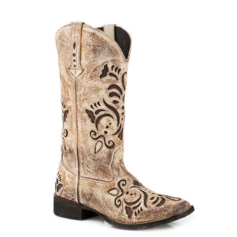 Roper Ladies Belle Square Toe Tan Boots