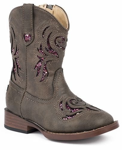 Roper Childrens Glitter Breeze Rnd Brown Boots