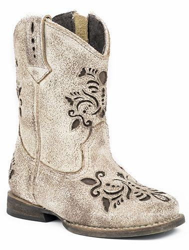 Roper Infant Belle Round Toe Sanded Brown Boots