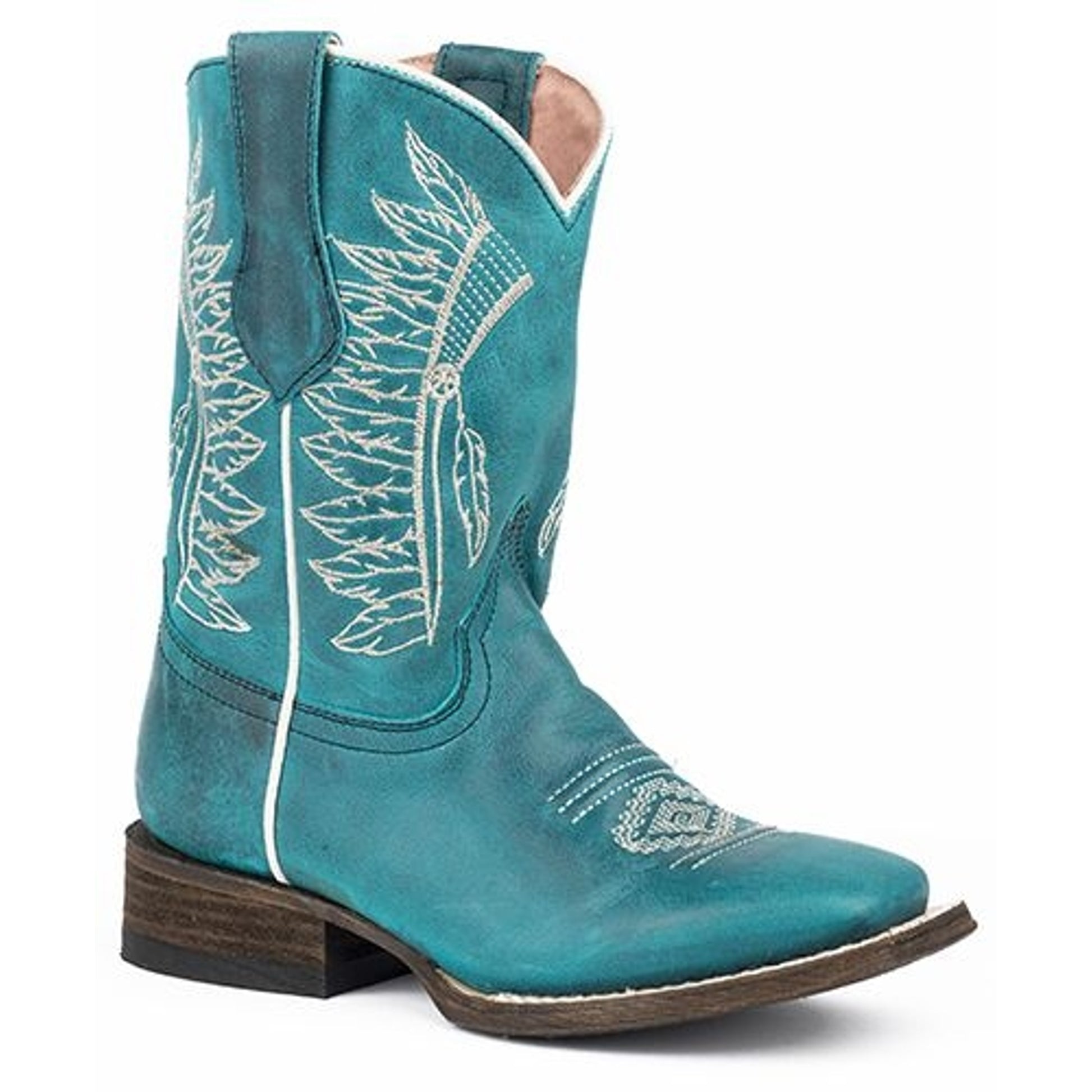 Roper Kids Chiefs Square Toe Turquoise Boots