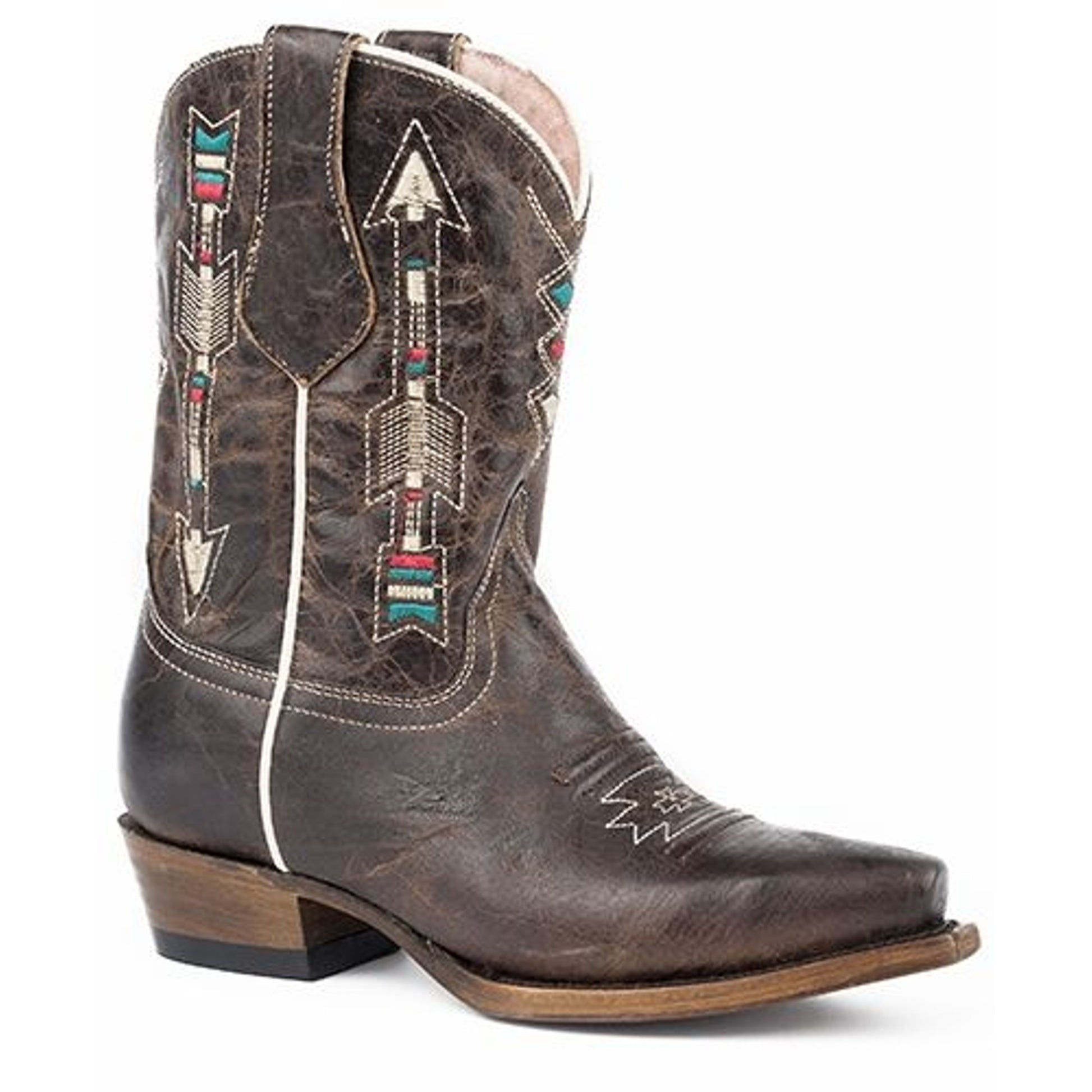 Roper Kids Arrows Snip Toe Brown Boots