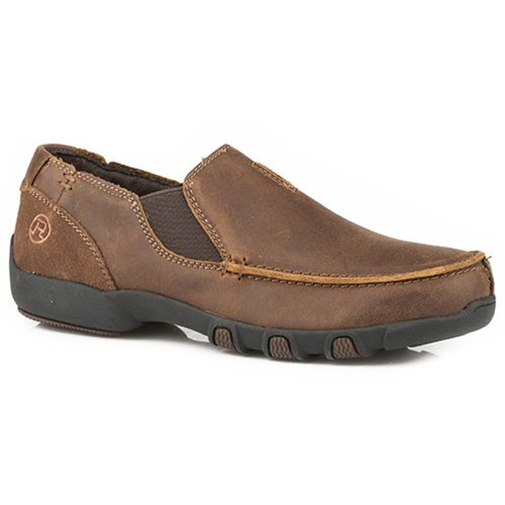 Roper Mens Buzzy Brown Slip-On Driving Mocs