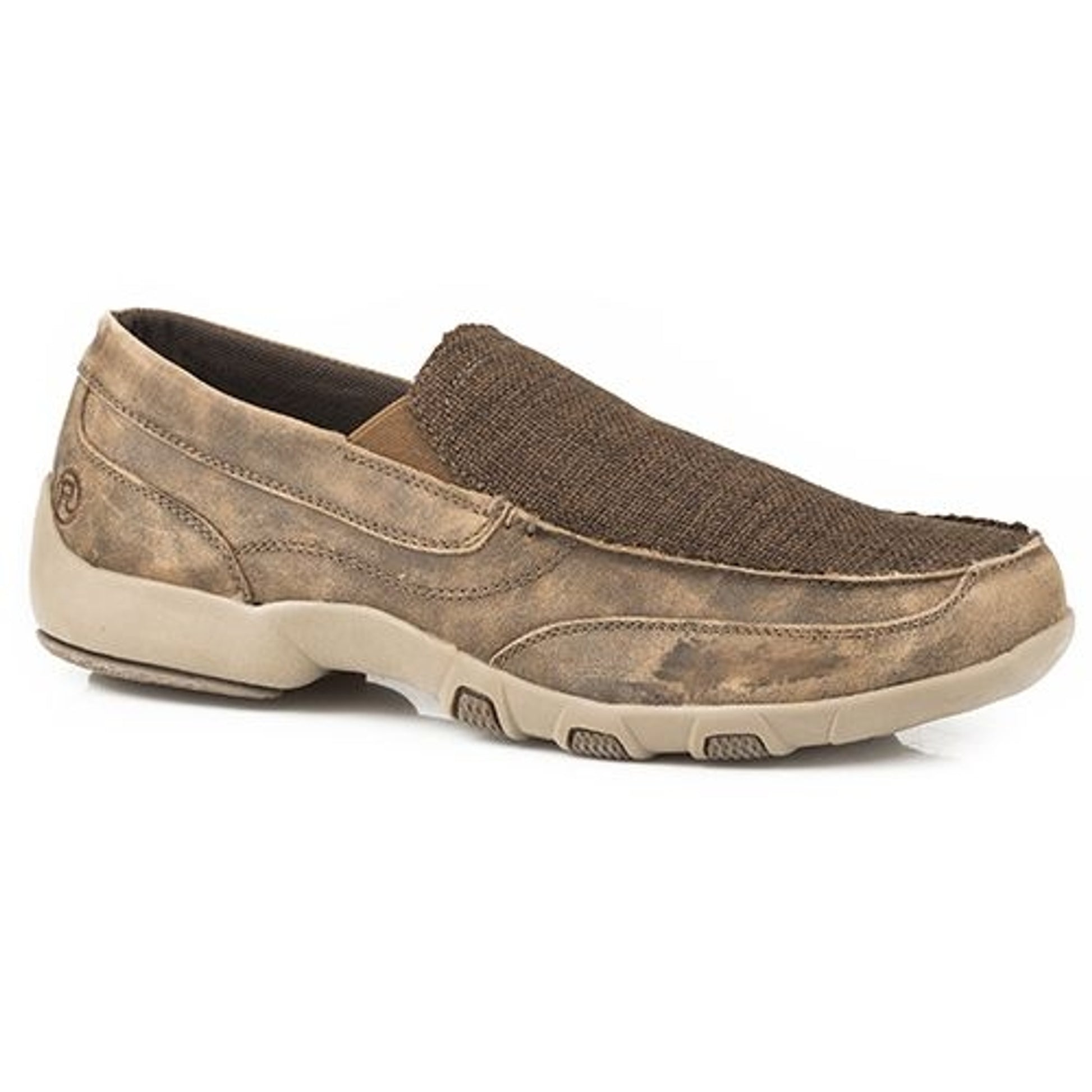 Roper Mens Charlie Brn Distress Driving Mocs