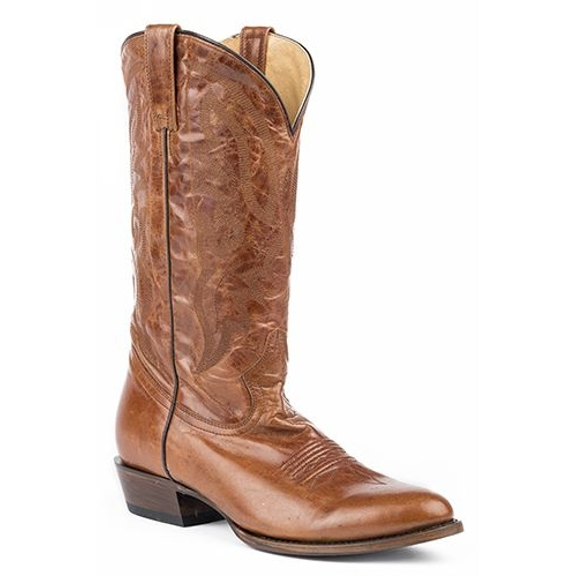 Roper Mens Cassidy Rnd Toe Tan Leather Boot