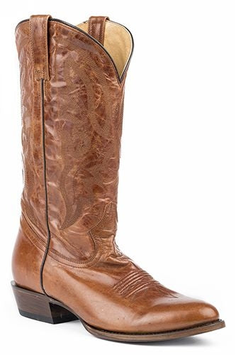 Roper Mens Cassidy Rnd Toe Tan Leather Boot